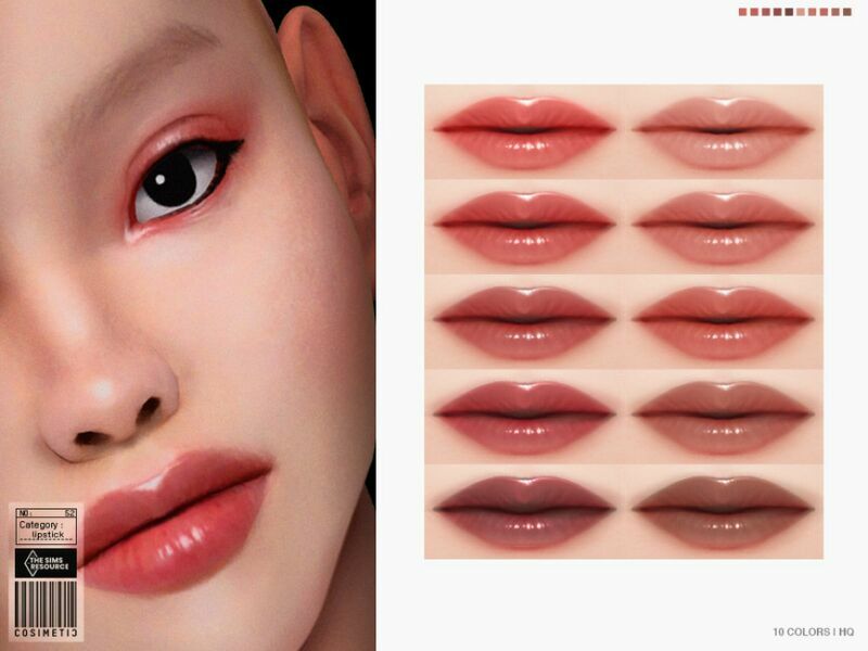 Natural Kawaii Lipstick | N52 | Teen To Elder By Cosimetic Sims 4 CC