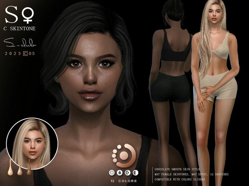 “Nature Female Skintones 0523 By S-Club For Sims 4” Sims 4 CC