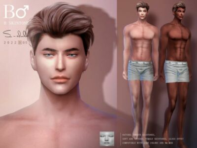 Nature Muscle MEN Overlay Skintones By S-Club Sims 4 CC