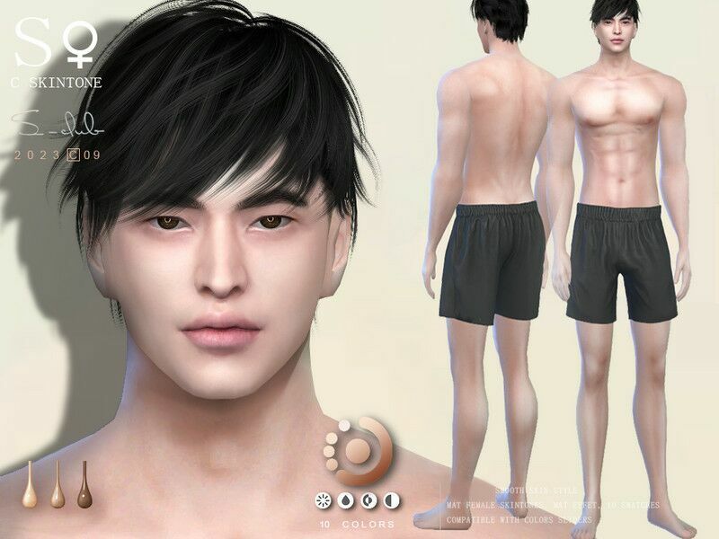 Naturel Muscle Male Skintone 0923 By S-Club Sims 4 CC