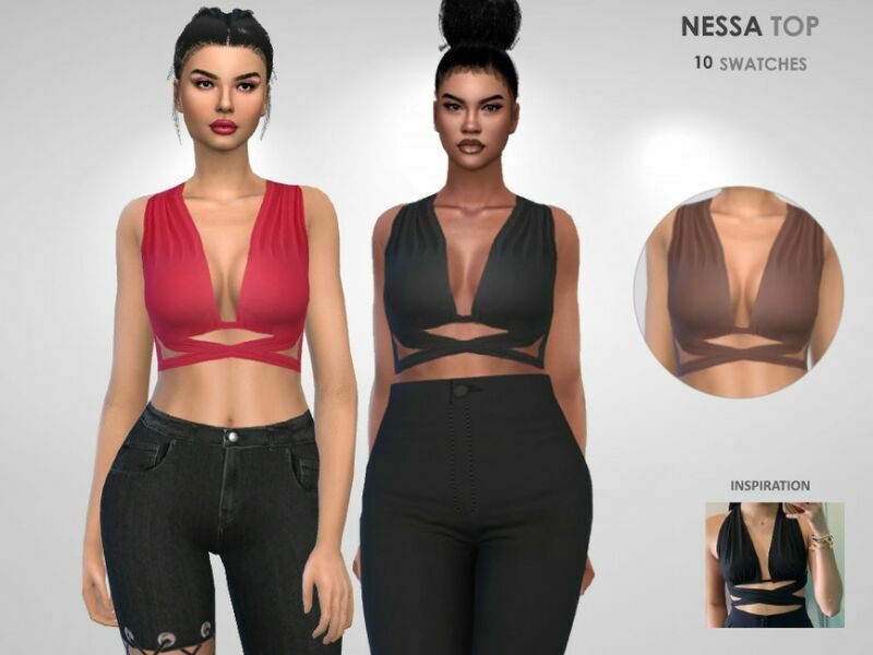 Nessa TOP By Puresim Sims 4 CC