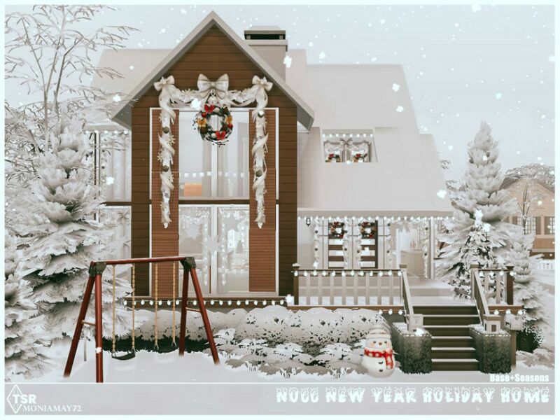 NEW Year Holiday Home NO CC By Moniamay72 Sims 4 CC