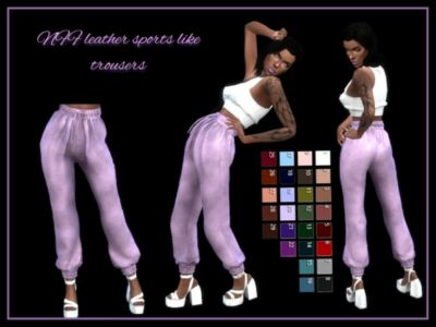 NFF Leather Sports Like Trousers By Nadiafabulousflow Sims 4 CC