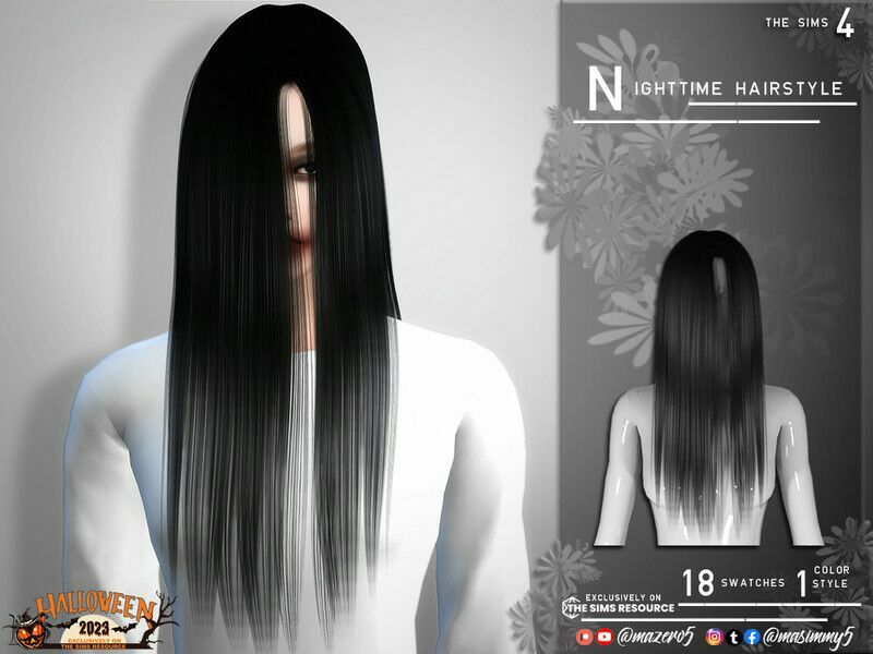 Nighttime Hairstyle By Mazero5 Sims 4 CC