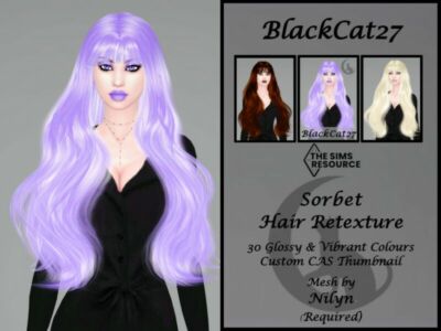 Nilyn Sorbet Hair Retexture (Mesh Needed) By Blackcat27 Sims 4 CC