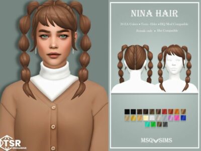 Nina Hair By Msqsims Sims 4 CC