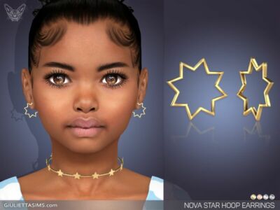 Nova Star Hoop Earrings For Kids By Giulietta Sims 4 CC