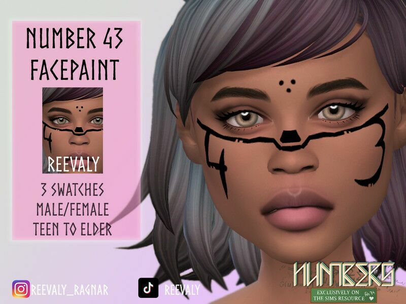 Number 43 Facepaint Sims 4 CC