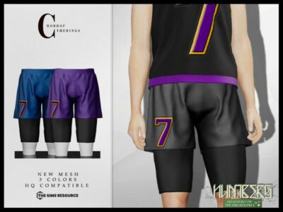 Numbers Athletic Shorts B-91 Sims 4 CC