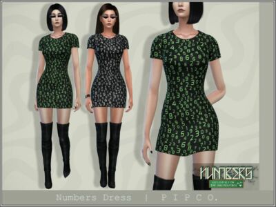 Numbers Dress. Sims 4 CC