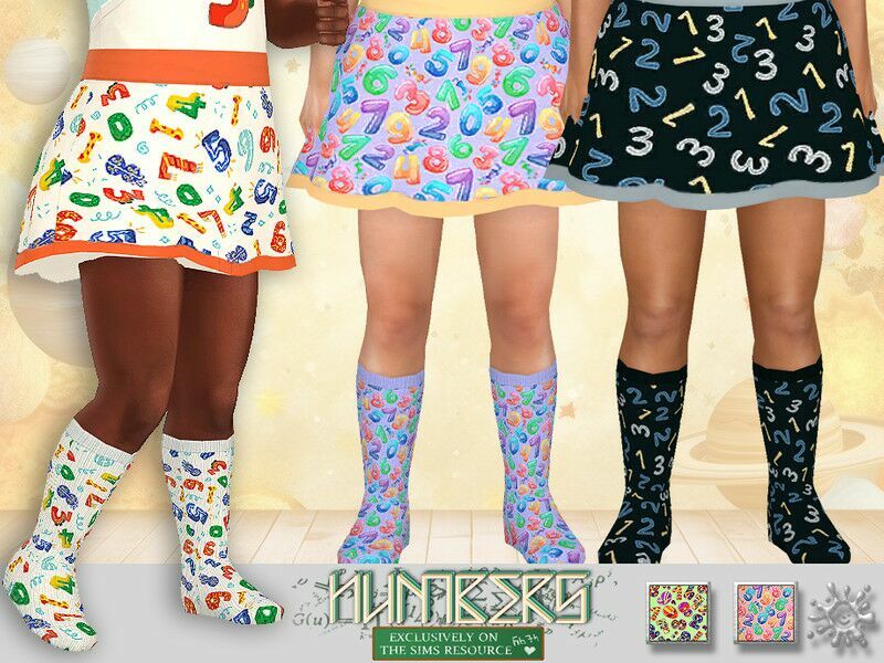 Numbers Knee Socks Sims 4 CC Download
