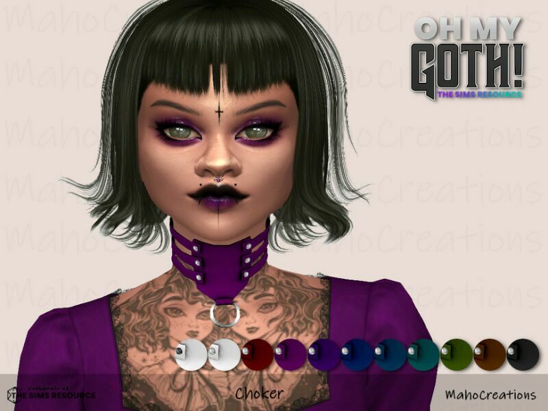 OH MY Goth – Choker By Mahocreations Sims 4 CC