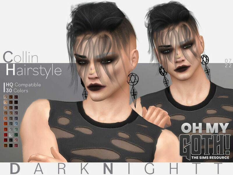 OH MY Goth – Collin Hairstyle By Darknightt Sims 4 CC