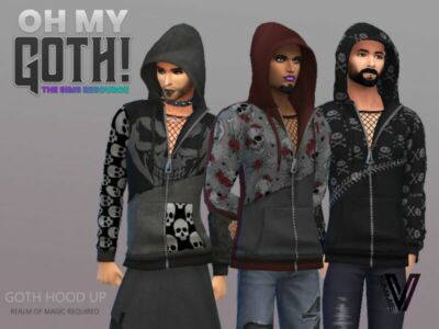 OH MY Goth Hood UP By Simmiev Sims 4 CC