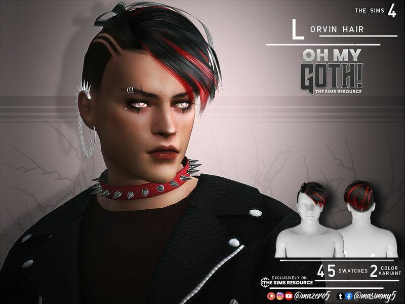 OH MY Goth Lorvin Hair By Mazero5 Sims 4 CC