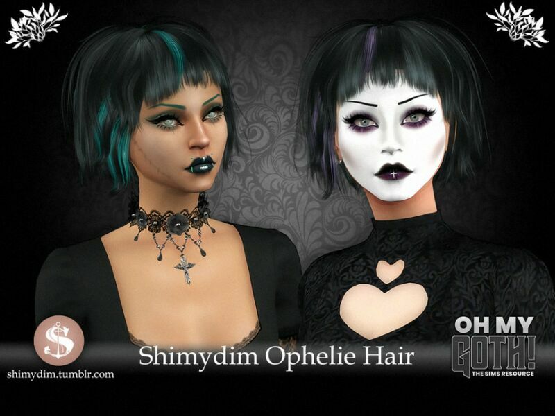 OH MY Goth! Ophelie Hairstyle By Shimydim Sims 4 CC