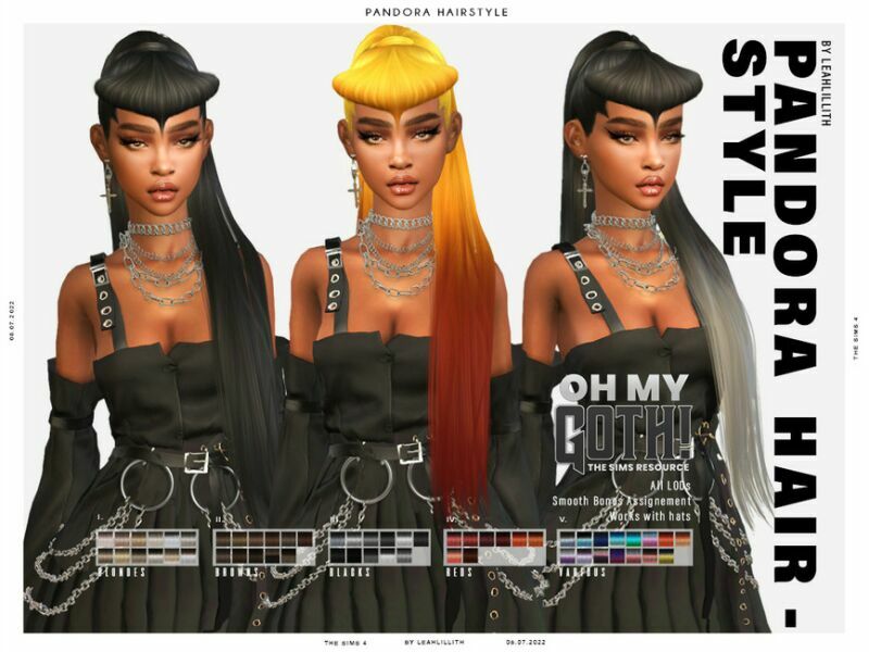 OH MY Goth Pandora Hairstyle Sims 4 CC