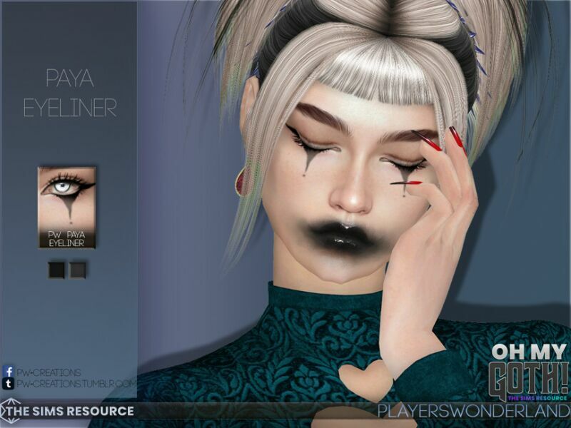 OH MY Goth – Paya Eyeliner By Playerswonderland Sims 4 CC