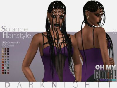 OH MY Goth – Solange Hairstyle By Darknightt Sims 4 CC