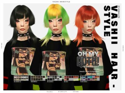 OH MY Goth Vashii Hairstyle Sims 4 CC