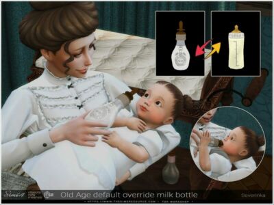 OLD AGE Default Override Milk Bottle Sims 4 CC