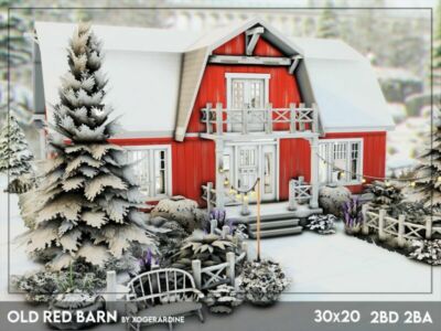 OLD RED Barn (NO CC) By Xogerardine Sims 4 CC