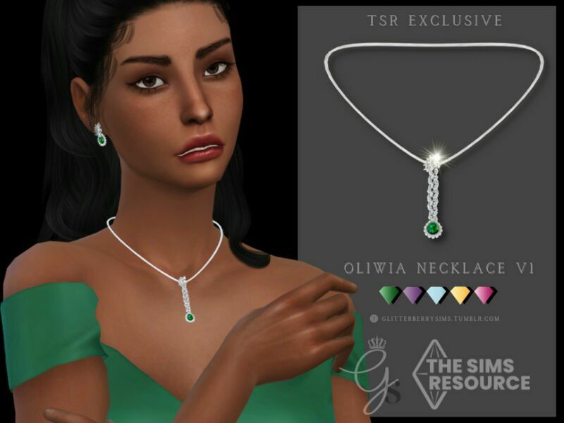 Oliwia Necklace V1 By Glitterberryfly Sims 4 CC