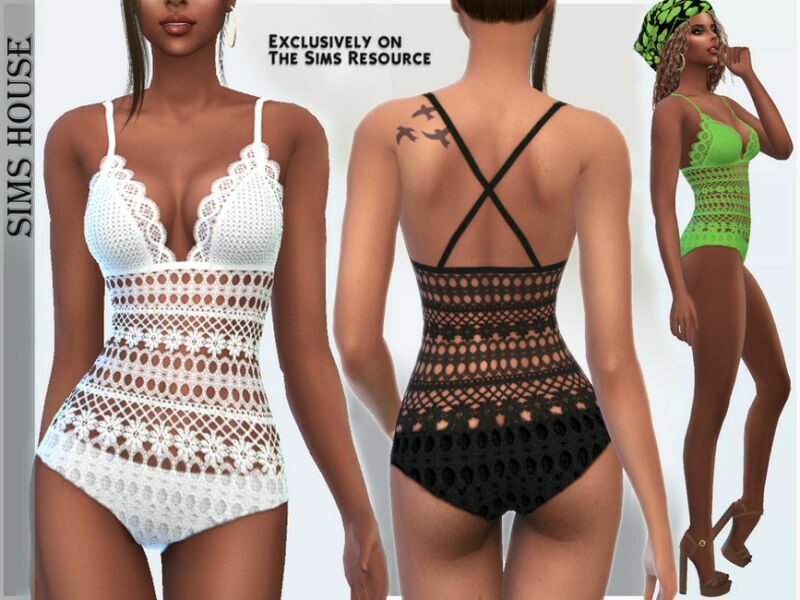 ONE Piece Knitted Swimsuit Sims 4 CC