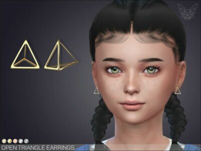 Open Triangle Earrings For Kids By Giulietta Sims 4 CC