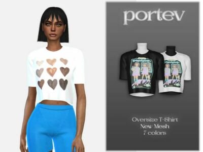 Oversize T-Shirt By Portev Sims 4 CC