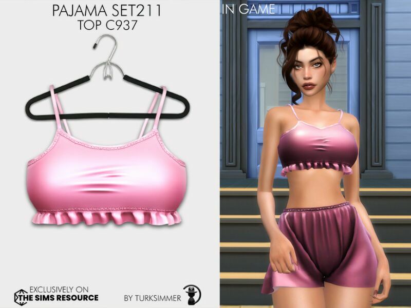 sims 4 cc pajama set211 top c937 by turksimmer 2