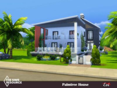 Palmtree House_No CC By EVI Sims 4 CC