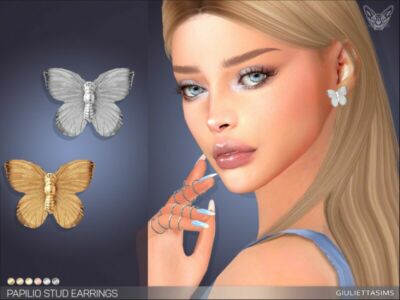 Papilio Stud Earrings By Feyona Sims 4 CC