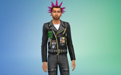 Patched Leather Jacket Metal/Grunge By Simseebee Sims 4 CC