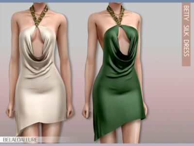 [Patreon] Belaloallure_Betty Silk Dress By Belal1997 Sims 4 CC