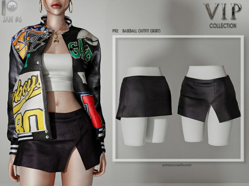 [Patreon] (Early Access) Baseball Outfit (Skirt) P92 By Busra-Tr Sims 4 CC