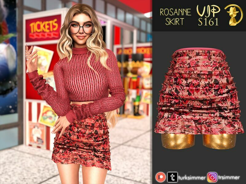 [Patreon] (Early Access) Rosanne Skirt S161 By Turksimmer Sims 4 CC