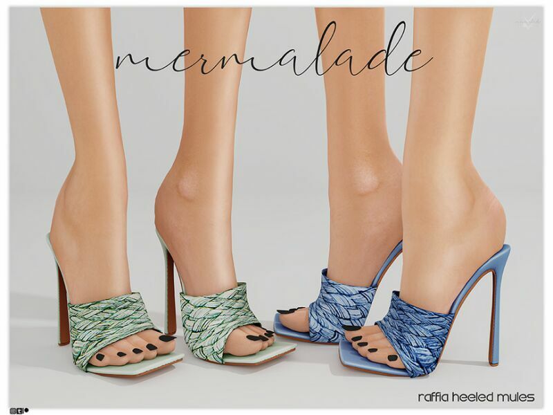 [Patreon] Raffia Heeled Mules By Mermaladesimtr Sims 4 CC