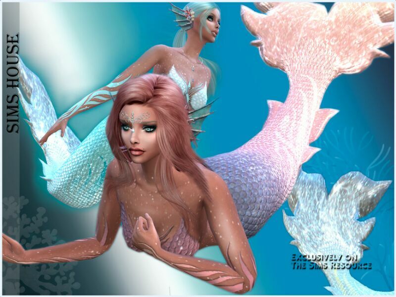 sims 4 cc patterned mermaid top 3