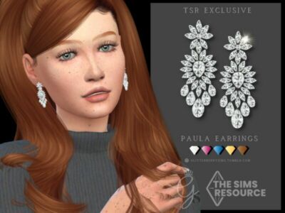 Paula Earrings By Glitterberryfly Sims 4 CC