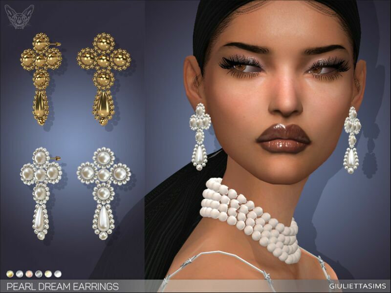 Pearl Dream Earrings By Feyona Sims 4 CC