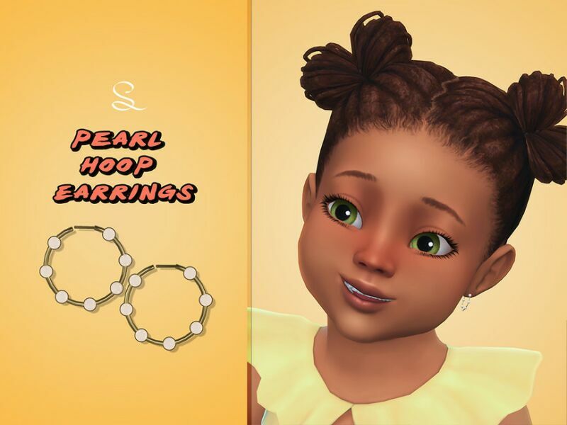 Pearl Hoop Earrings For Toddlers By Simlasya Sims 4 CC