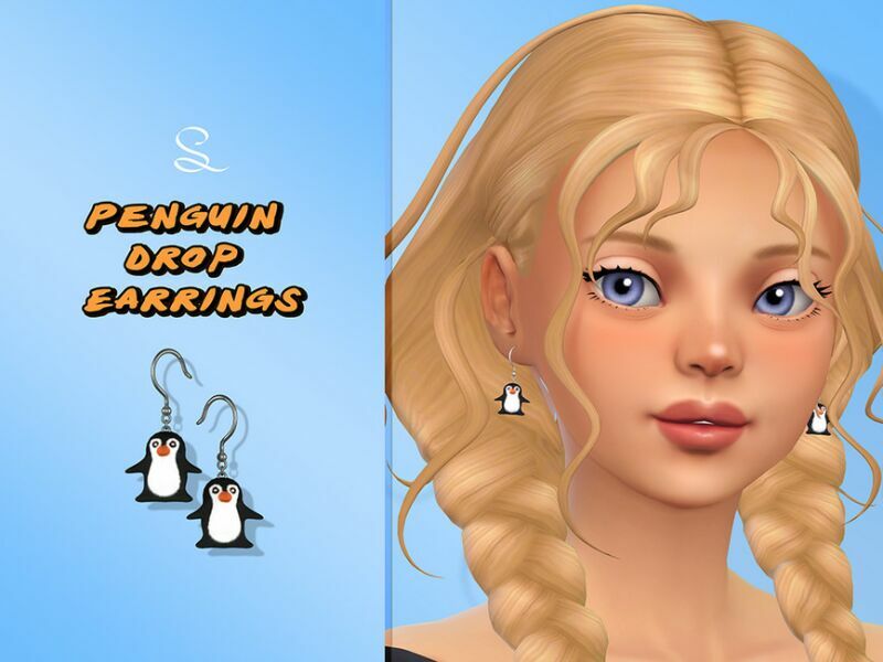 Penguin Drop Earrings For Adults By Simlasya Sims 4 CC