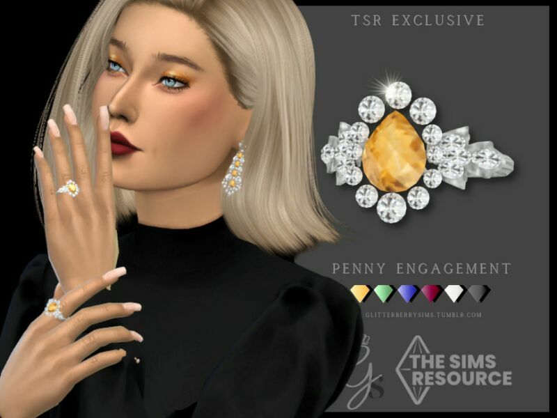 Penny Engagement Ring By Glitterberryfly Sims 4 CC