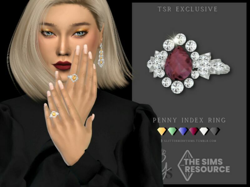 Penny Index Right Ring By Glitterberryfly Sims 4 CC