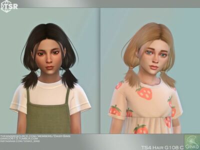 “Pigtail Hairstyle For Children – / Female” By Daisy-Sims Sims 4 CC