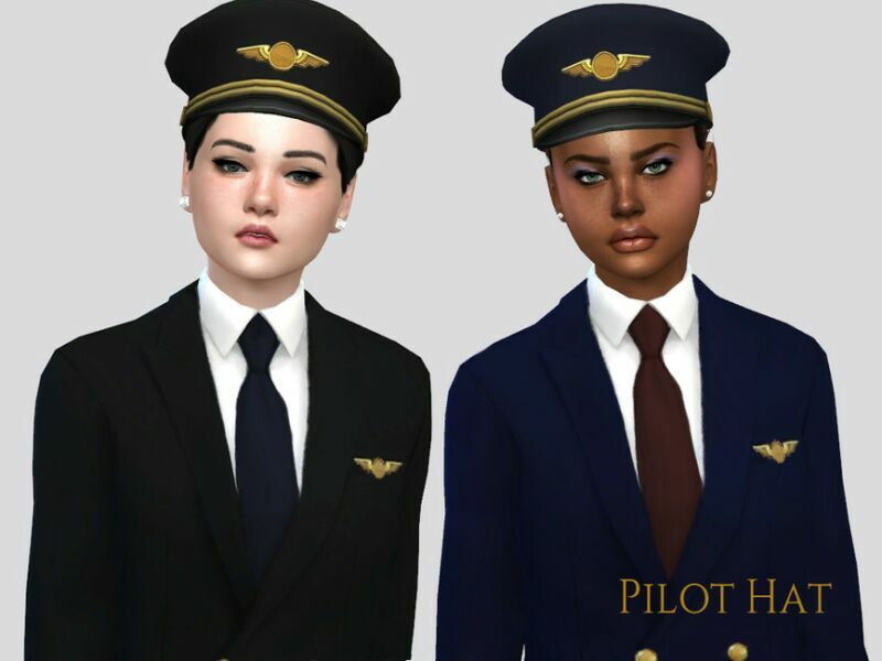 Pilot Uniform HAT F By Mclaynesims Sims 4 CC