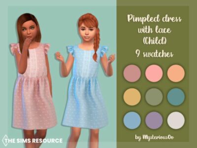 Pimpled Dress With Lace Child By Mysteriousoo Sims 4 CC