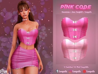 Pink Code SET N1 -TOP Sims 4 CC