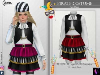 Pirate Costume By Katpurpura Sims 4 CC